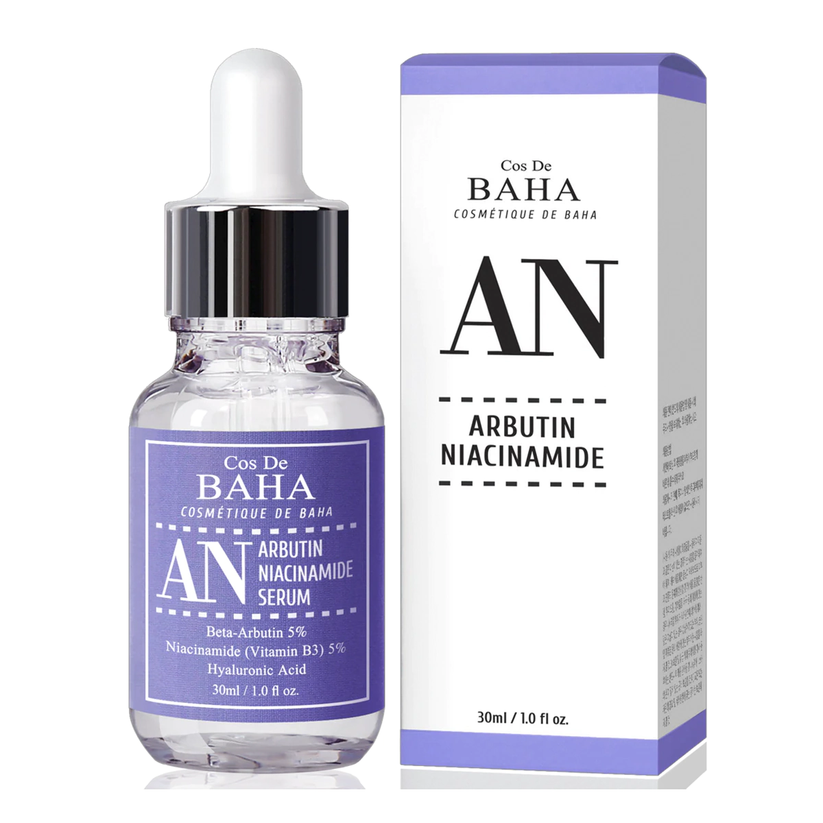 Сыворотка против пигментации с арбутином и ниацинамидом COS DE BAHA AN ARBUTIN 5% + NIACINAMIDE 5% SERUM Сыворотка против пигментации с арбутином и ниацинамидом COS DE BAHA AN ARBUTIN 5% + NIACINAMIDE 5% SERUM