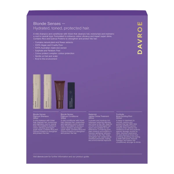 4 продукта под ёлочку для окрашенных волос DAVROE BLONDE SENSES QUAD PACK