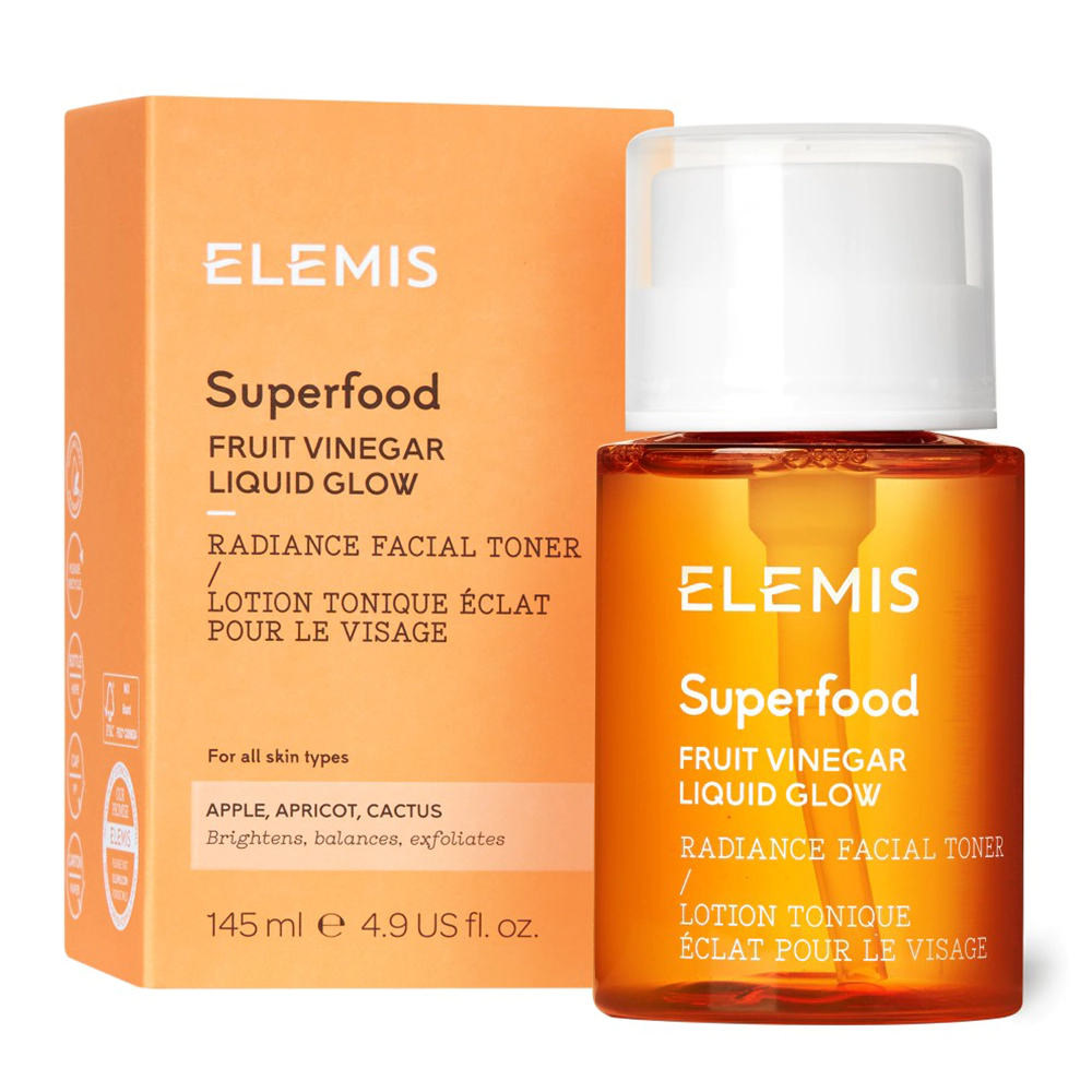 Тонер для сяйва шкіри з фруктовими AHA-кислотами ELEMIS SUPERFOOD FRUIT VINEGAR LIQUID GLOW Тонер для сяйва шкіри з фруктовими AHA-кислотами ELEMIS SUPERFOOD FRUIT VINEGAR LIQUID GLOW