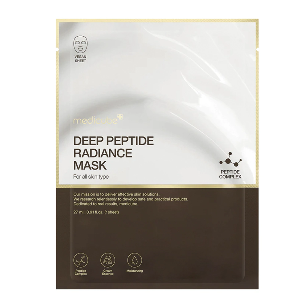 Укрепляющая тканевая маска для лица с пептидами MEDICUBE DEEP PEPTIDE RADIANCE MASK Укрепляющая тканевая маска для лица с пептидами MEDICUBE DEEP PEPTIDE RADIANCE MASK