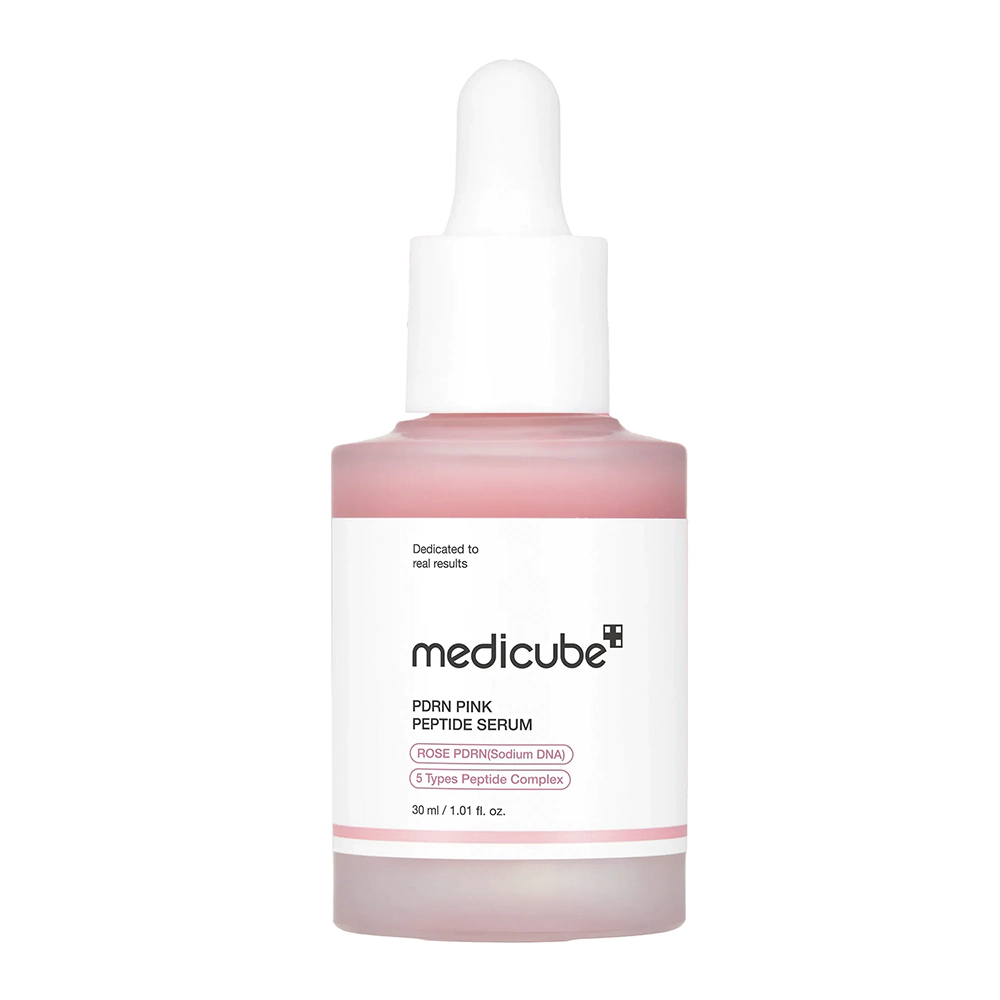 Сироватка для вирівнювання тону обличчя та еластичності MEDICUBE PDRN PINK PEPTIDE SERUM Сироватка для вирівнювання тону обличчя та еластичності MEDICUBE PDRN PINK PEPTIDE SERUM